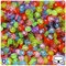BeadTin Mixed Transparent 7mm Coin Plastic Alpha Beads - White Number Mix (250pcs)